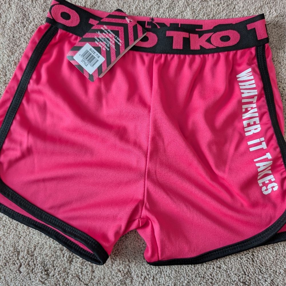 Pink tko pink shorts size 7/8 new with tag